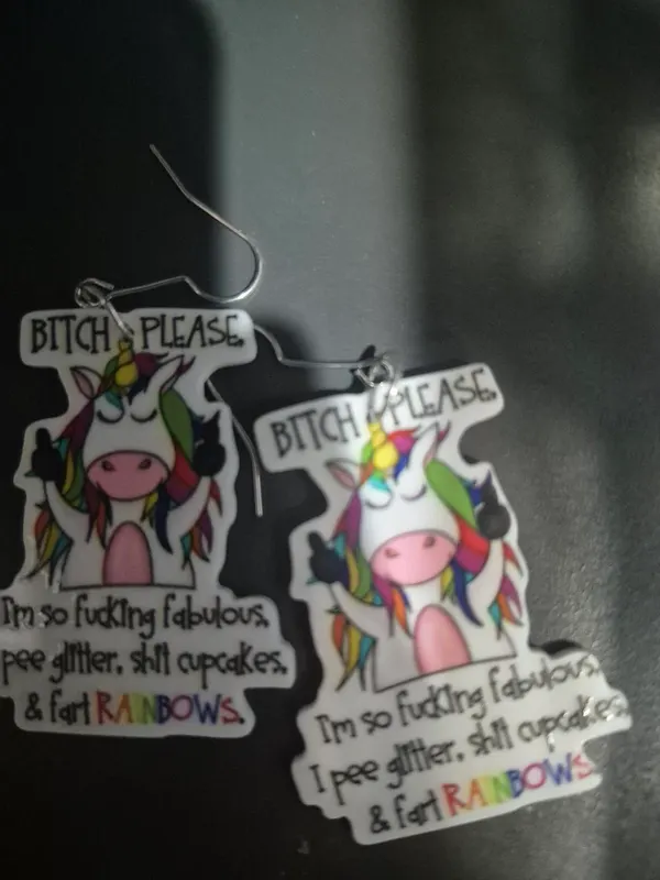 Unicorn Quote Earring