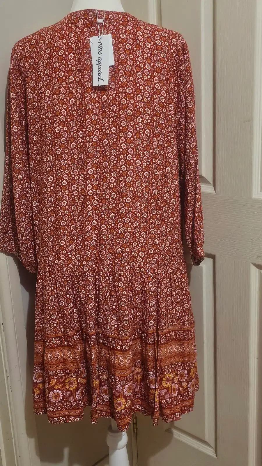 Vine Apparel Floral Tiered Smock Dress Size 14 BNWT – photo 2
