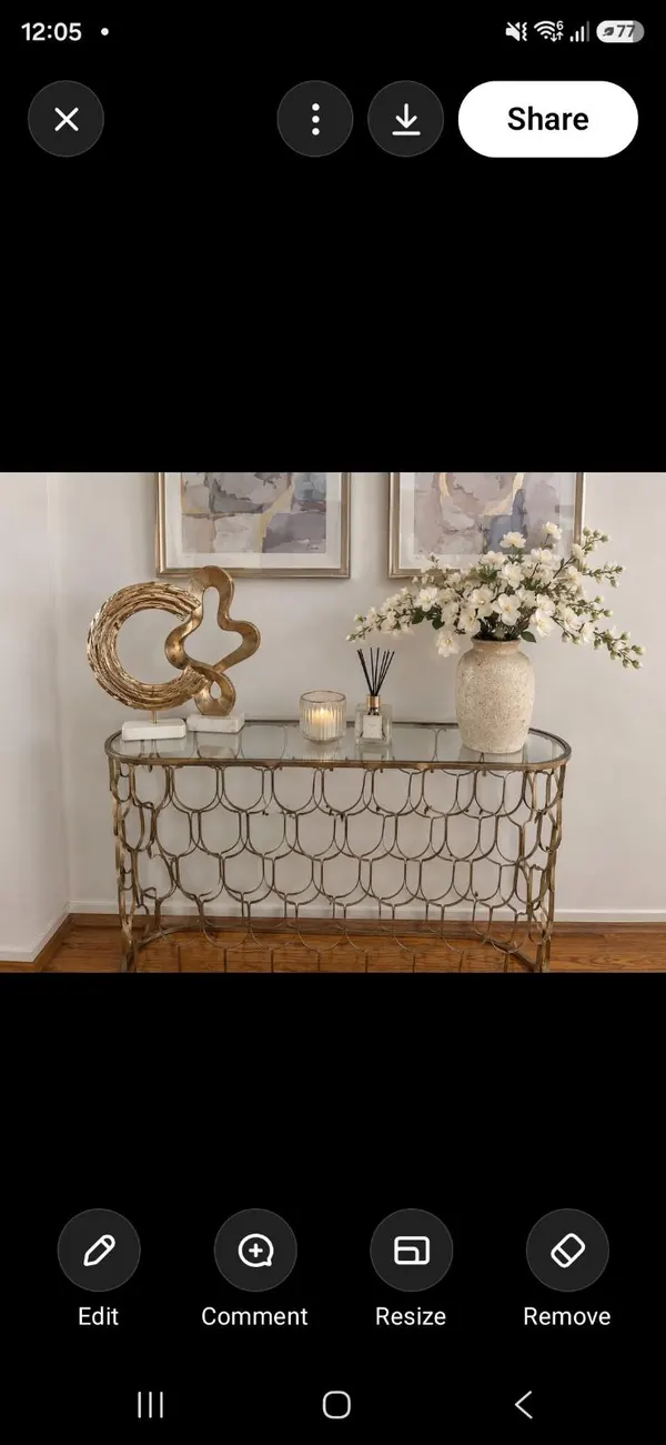 Metal gold console
