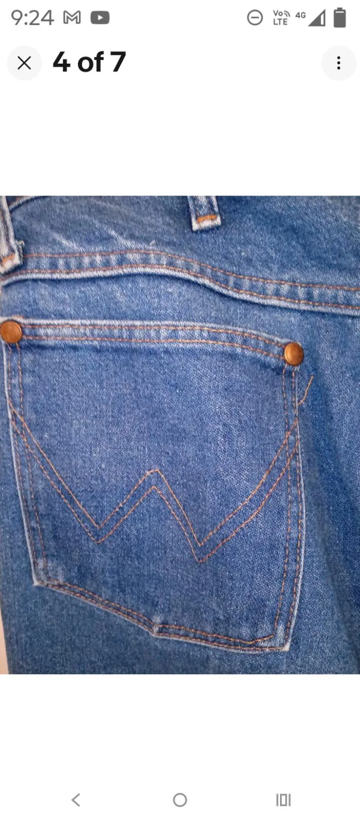 Vtg Wrangler Cowboy Cut(2 pairs) Medium Wash Jeans S 45x33 USA Made — photo 4