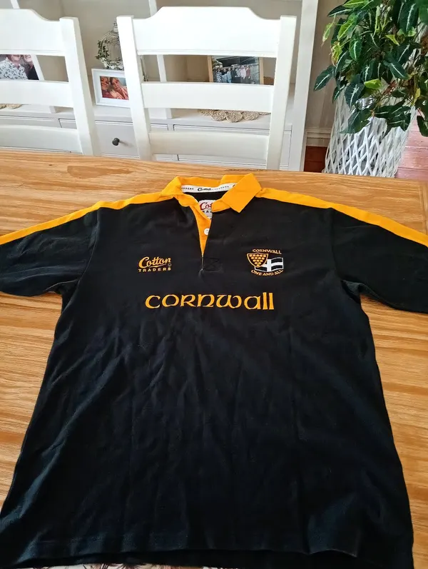 Cotton Cornwall One And All 2000s Vintage Rugby Shirt Sixe L