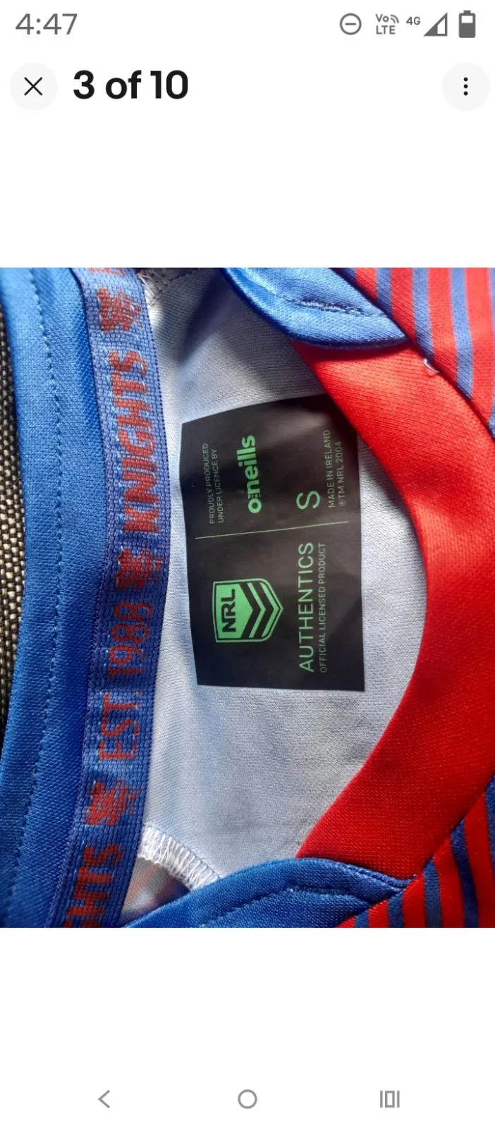 Newcastle Knights NRL Training Tee T Shirt Sizes Small — photo 3