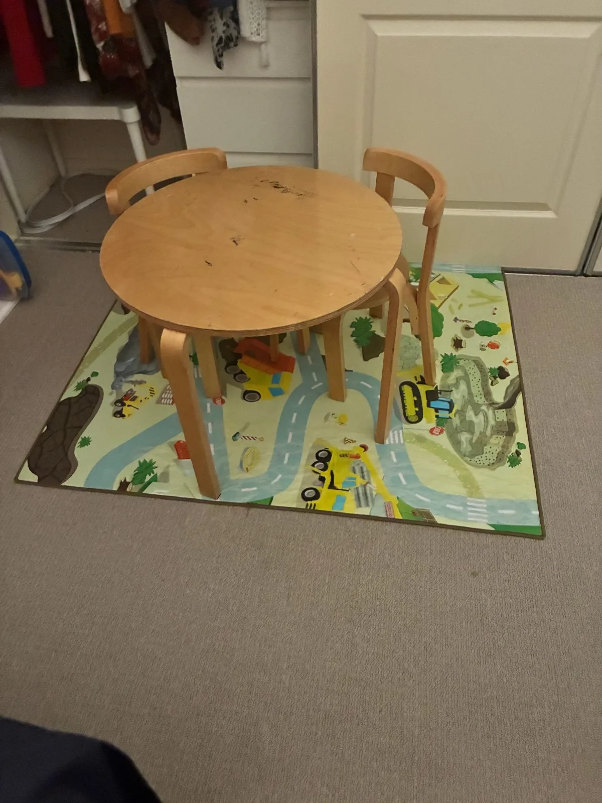 Scandinavian Bentwood Table & Chairs and Activity Mat — photo 2