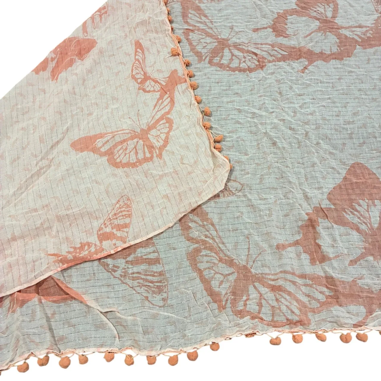Mimco cotton Wrap or Sarong in cream and apricot butterflies. — photo 5