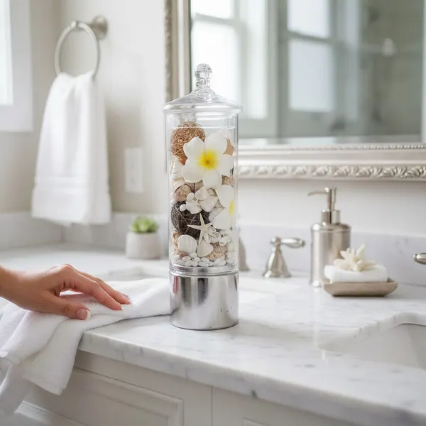 Luxury Hampton, coastal with its striking, grand-scale apothecary canister