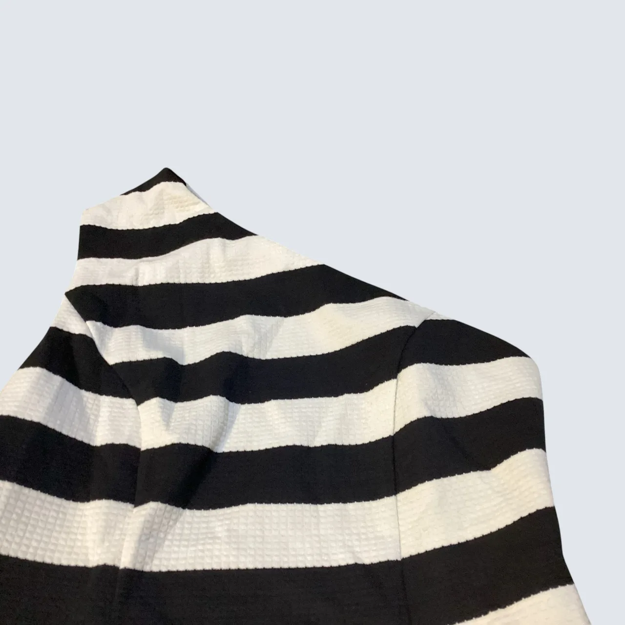 Billy J Eye catching Maxi Dress, Black and White Striped one shoulder Dress — photo 2