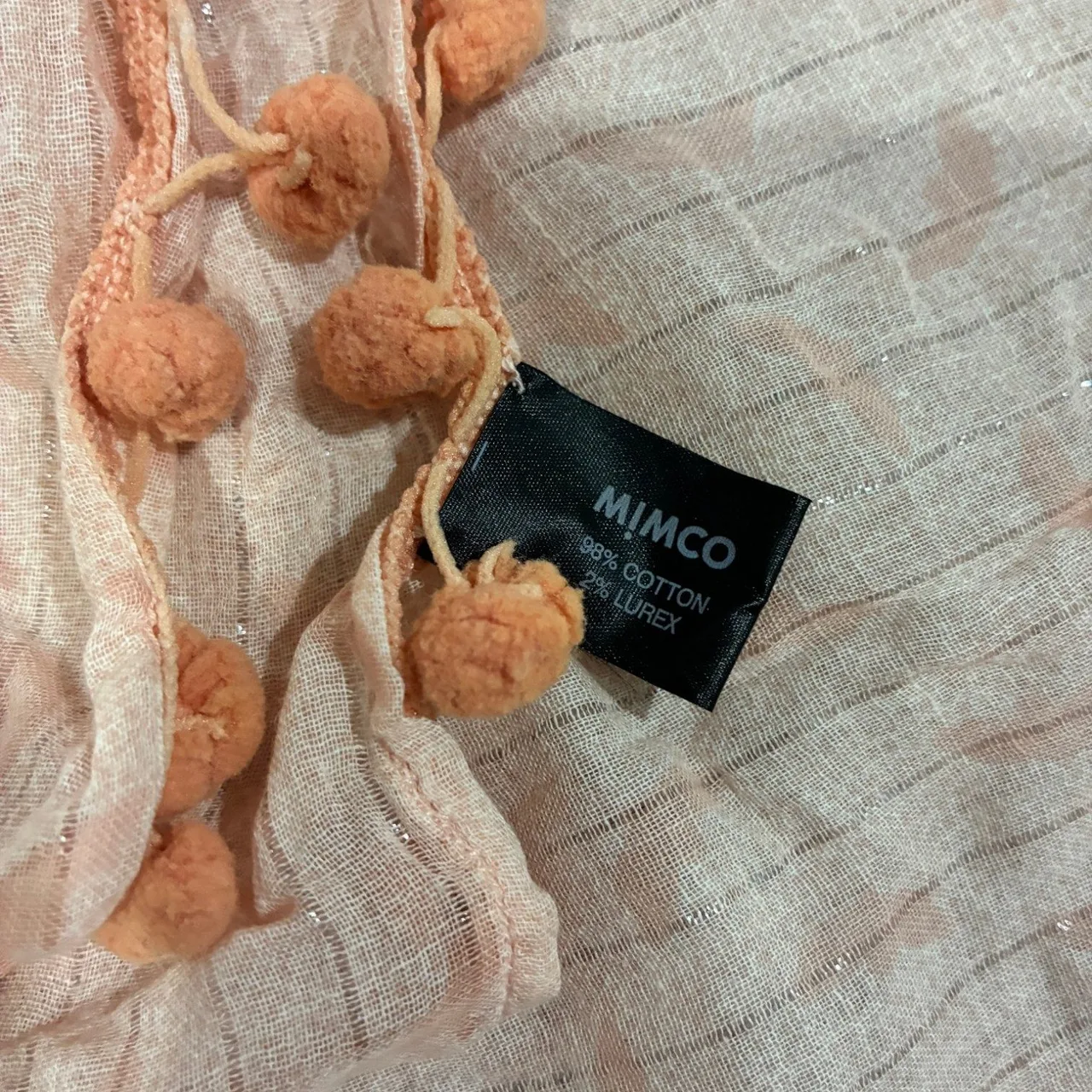Mimco cotton Wrap or Sarong in cream and apricot butterflies. — photo 3