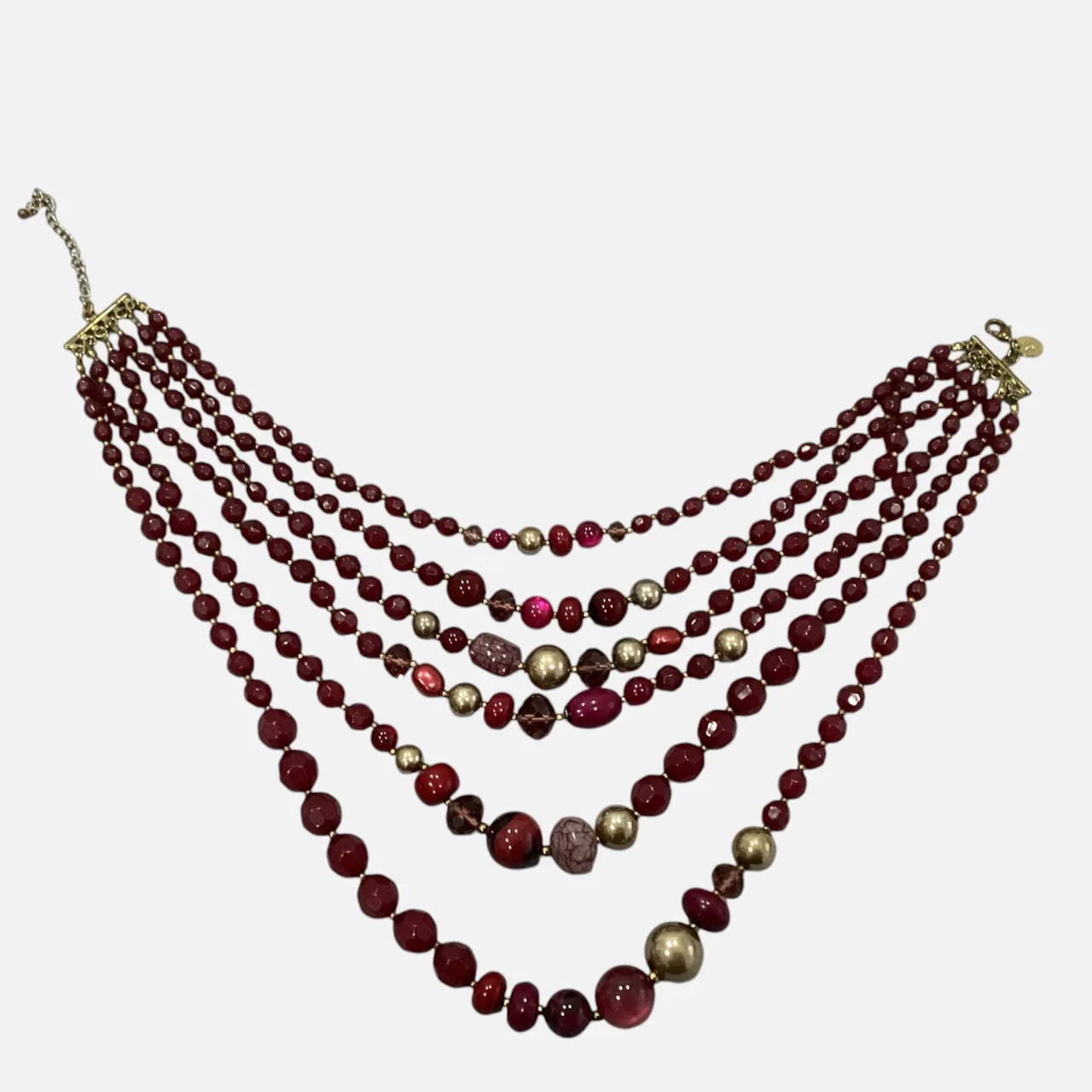 Vintage-style multi strand mix of faceted beaded necklace — photo 3