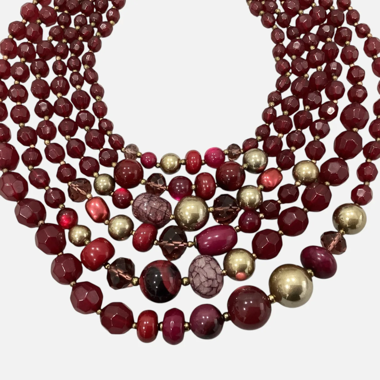 Vintage-style multi strand mix of faceted beaded necklace — photo 5