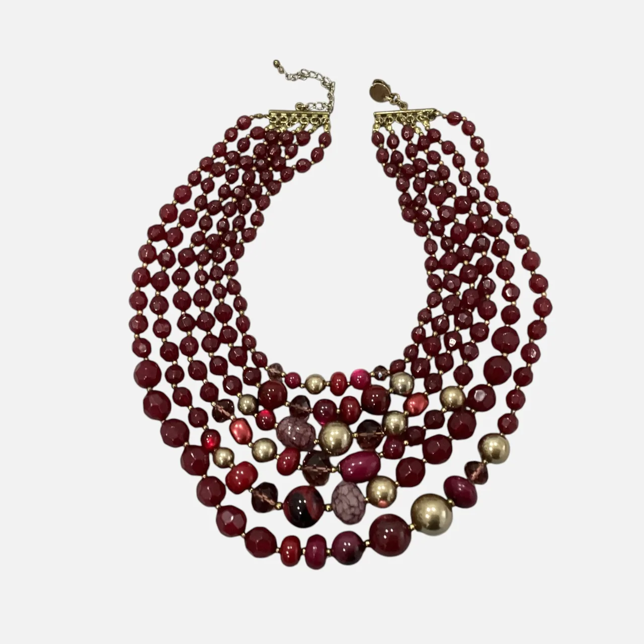 Vintage-style multi strand mix of faceted beaded necklace — photo 4