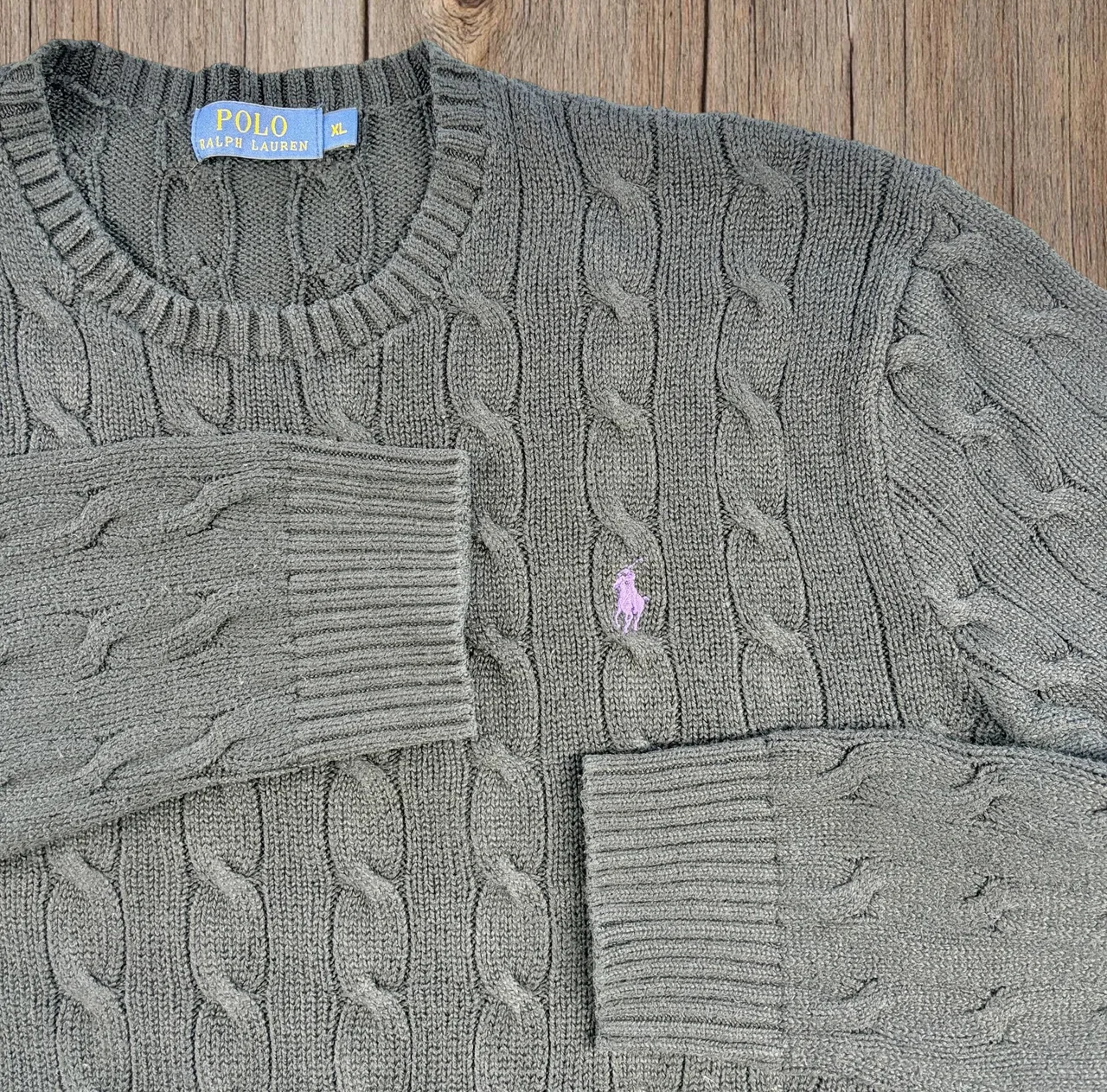 Polo Ralph Lauren Black Cable Knit Jumper XL – photo 2