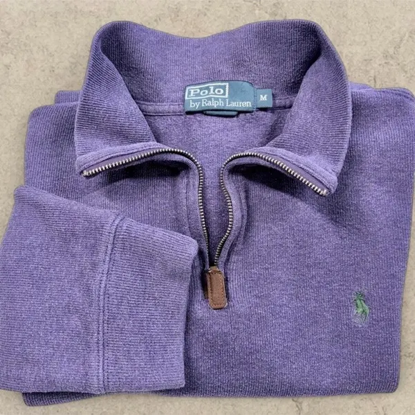 Polo Ralph Lauren Heather Purple Quarter Zip Sweatshirt – Medium