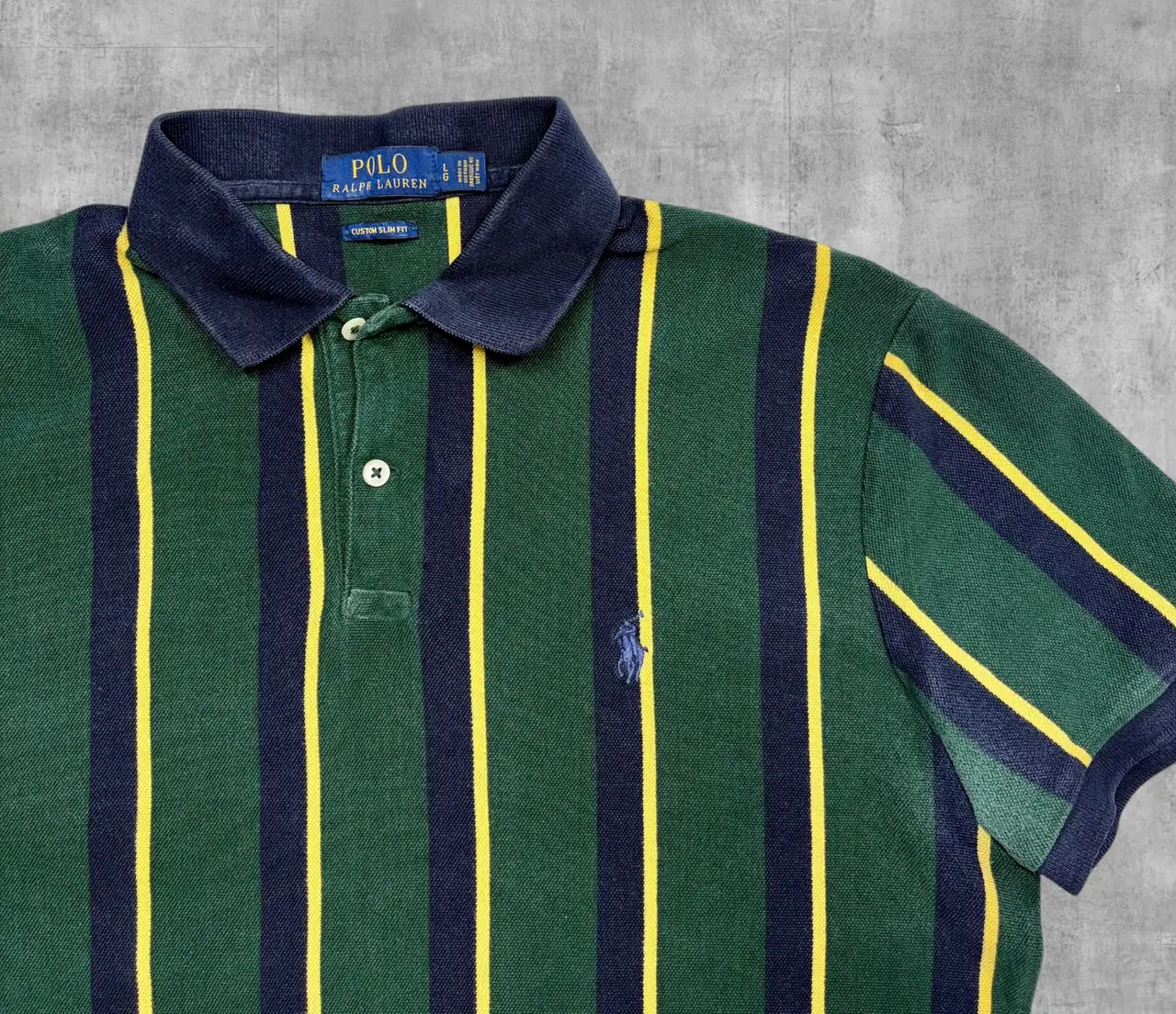 Polo Ralph Lauren Custom Slim Green Stripe Polo L – photo 2