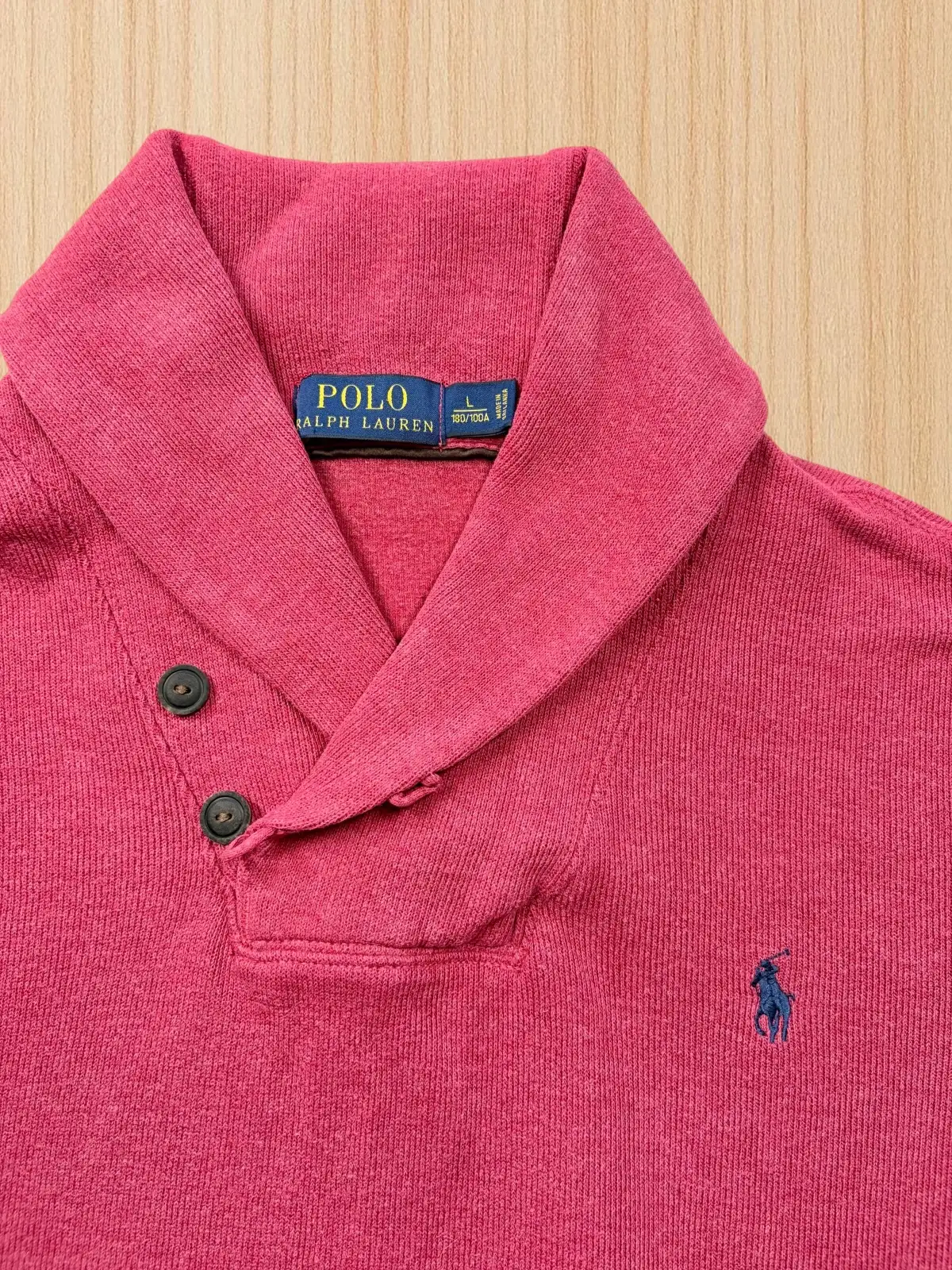 Polo Ralph Lauren Pink Shawl Collar Jumper L – photo 5