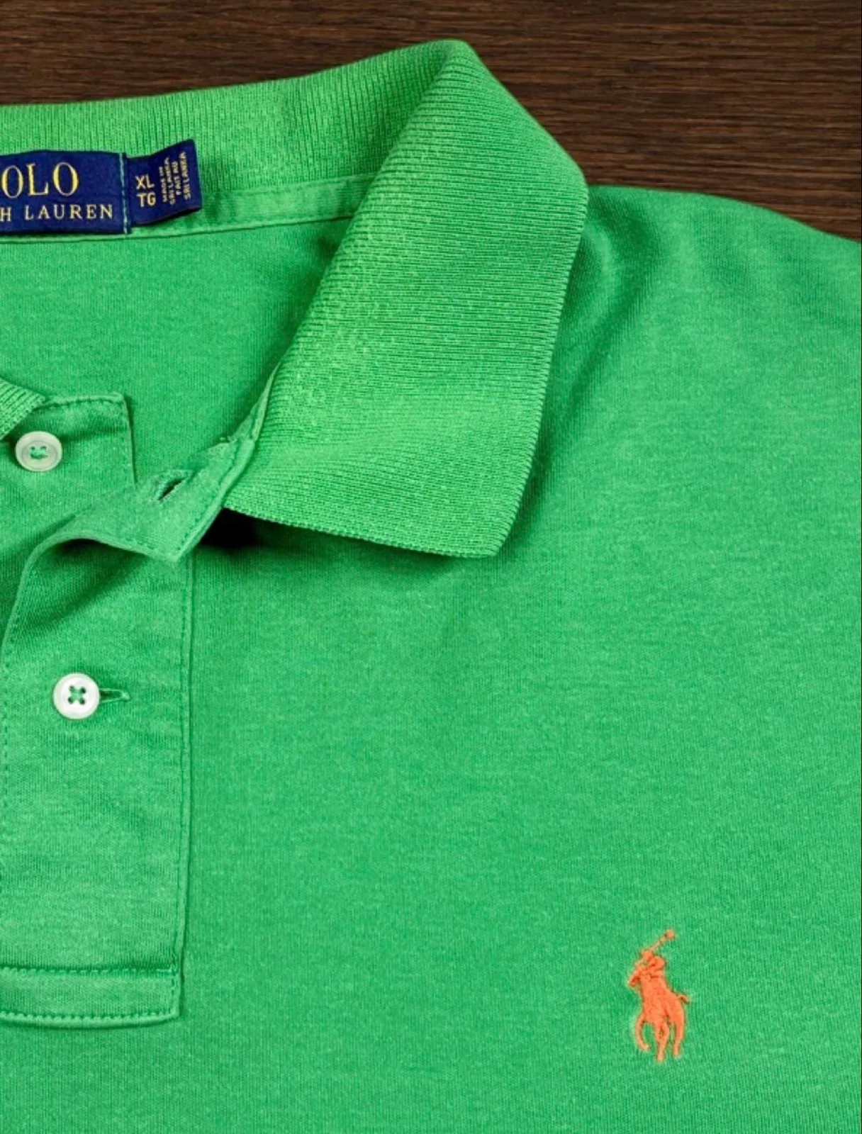 Polo Ralph Lauren Kelly Green Polo – Orange Pony XL — photo 2