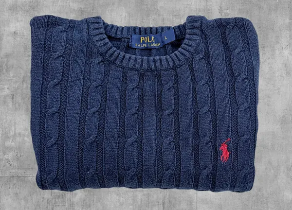 Polo Ralph Lauren Navy Cable Knit Jumper L