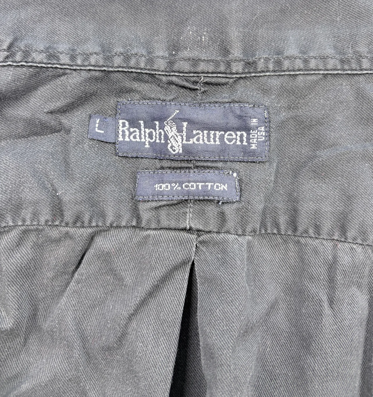 Vintage Ralph Lauren USA Black Shirt L Red Pony – photo 6