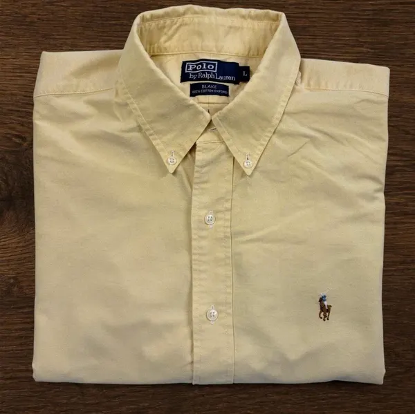 Vintage 90s Polo Ralph Lauren Blake Yellow Oxford Shirt L