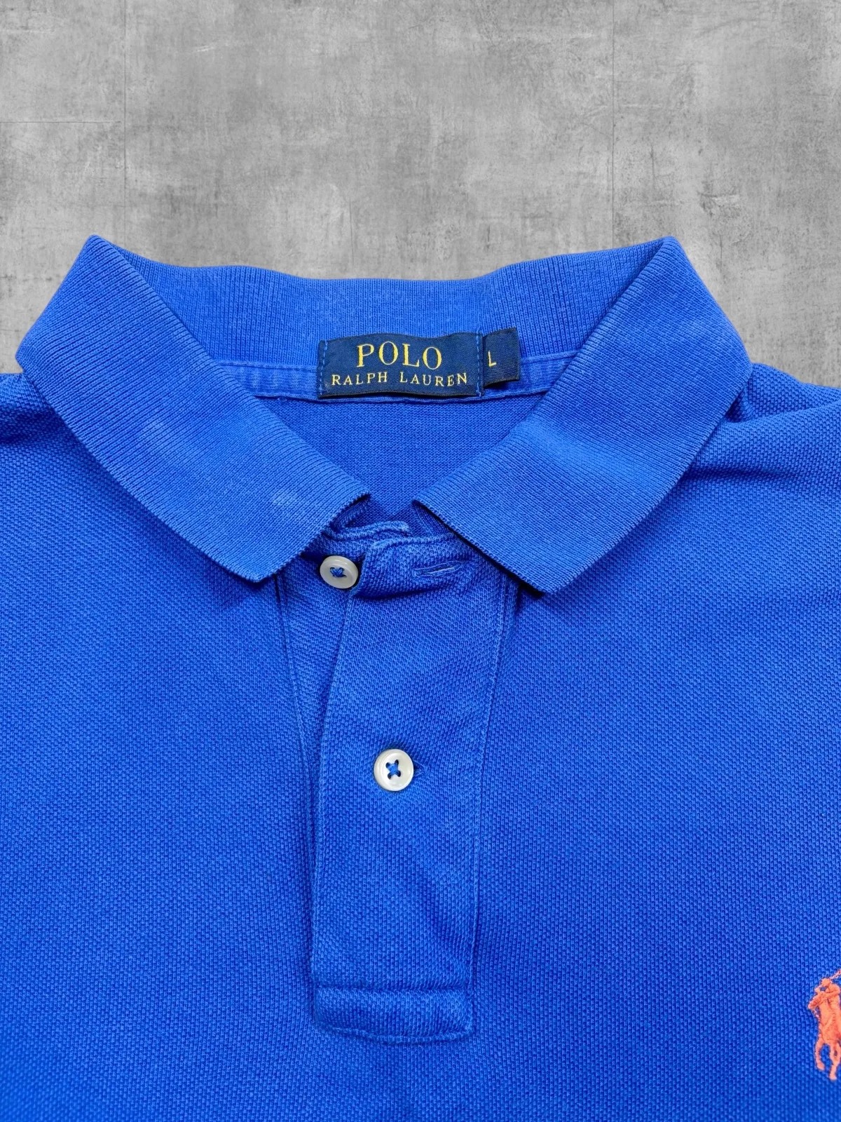 Polo Ralph Lauren Royal Blue Polo Shirt L Orange Pony – photo 3