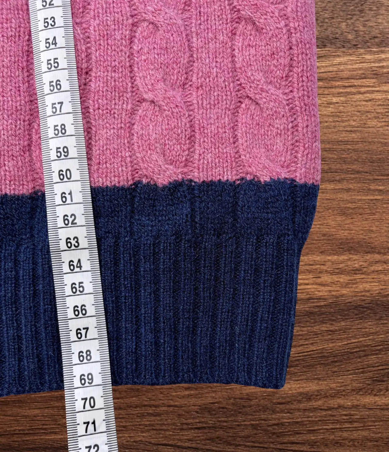 Polo Ralph Lauren Navy Pink Striped Cable Knit Wool Cashmere Jumper L – photo 6