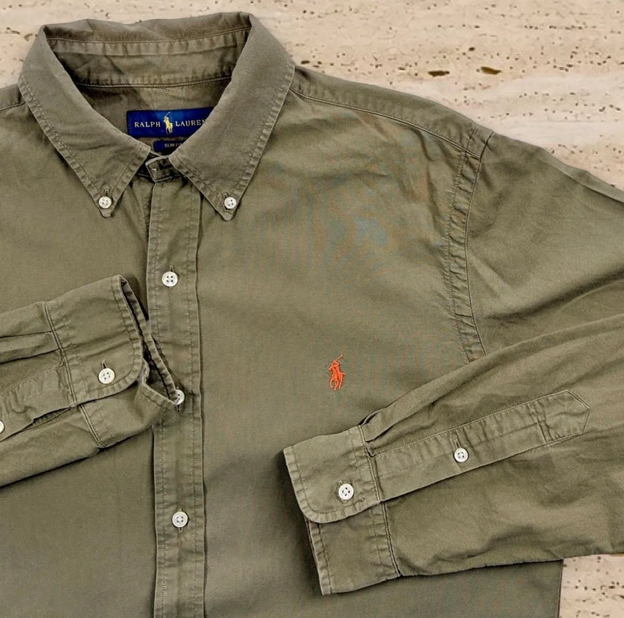 Polo Ralph Lauren Slim Fit Olive Oxford Shirt – Men’s L — photo 2