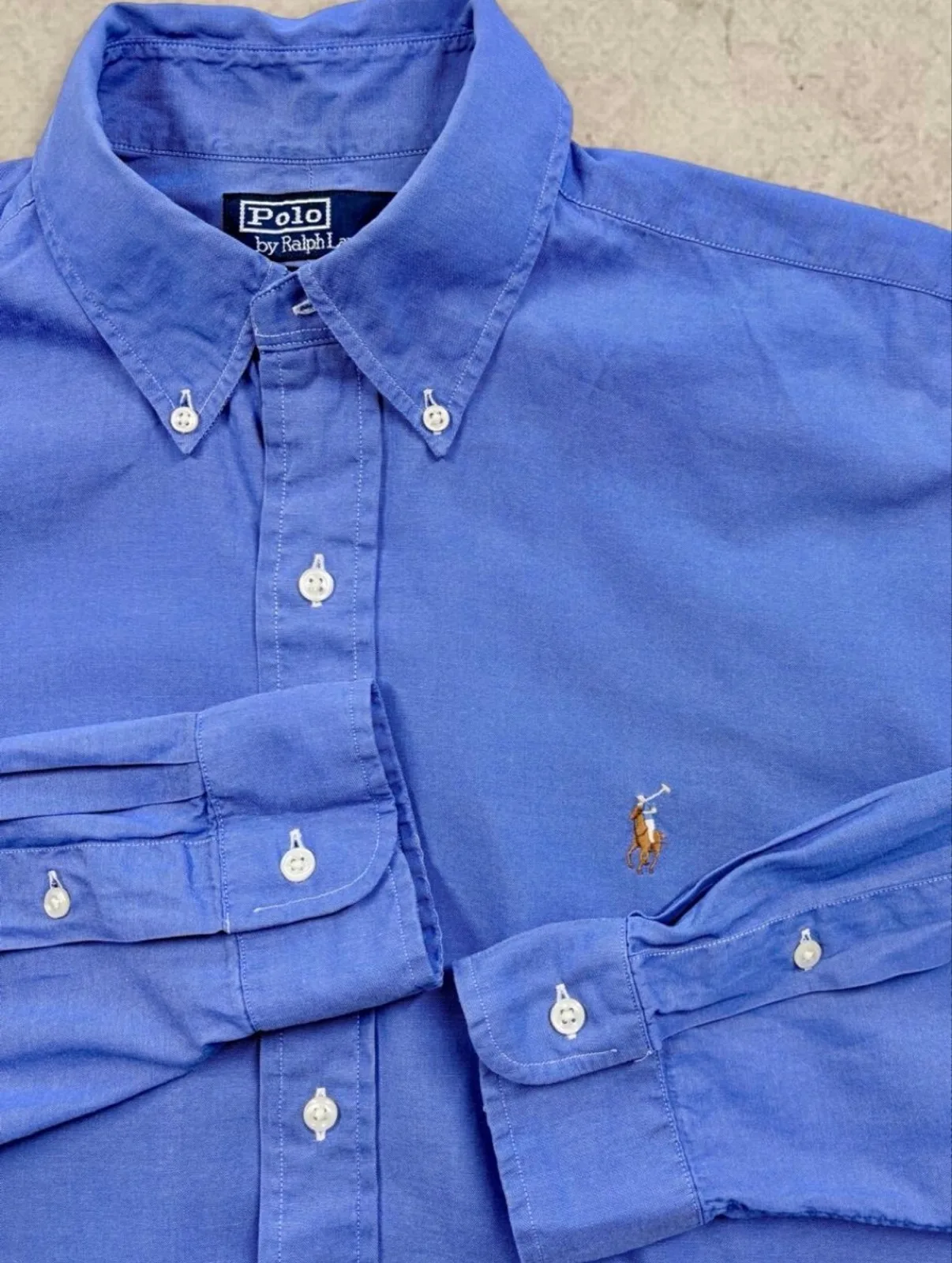 Vintage Polo Ralph Lauren Yarmouth Blue Oxford Shirt 16 / L — photo 2