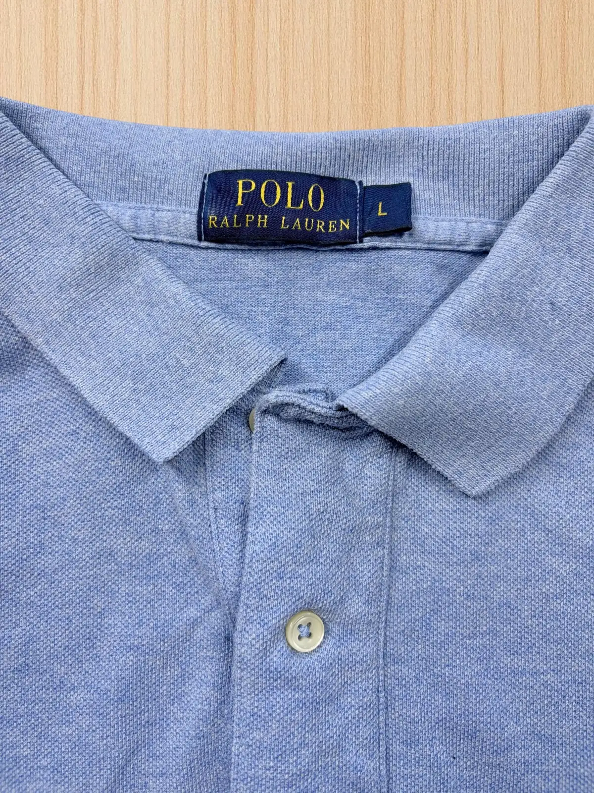 Polo Ralph Lauren Light Blue Piqué Polo Shirt Yellow Pony L – photo 5