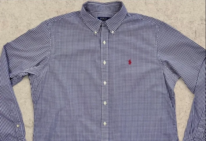 Polo Ralph Lauren Navy Gingham Shirt Red Pony – XL — photo 3
