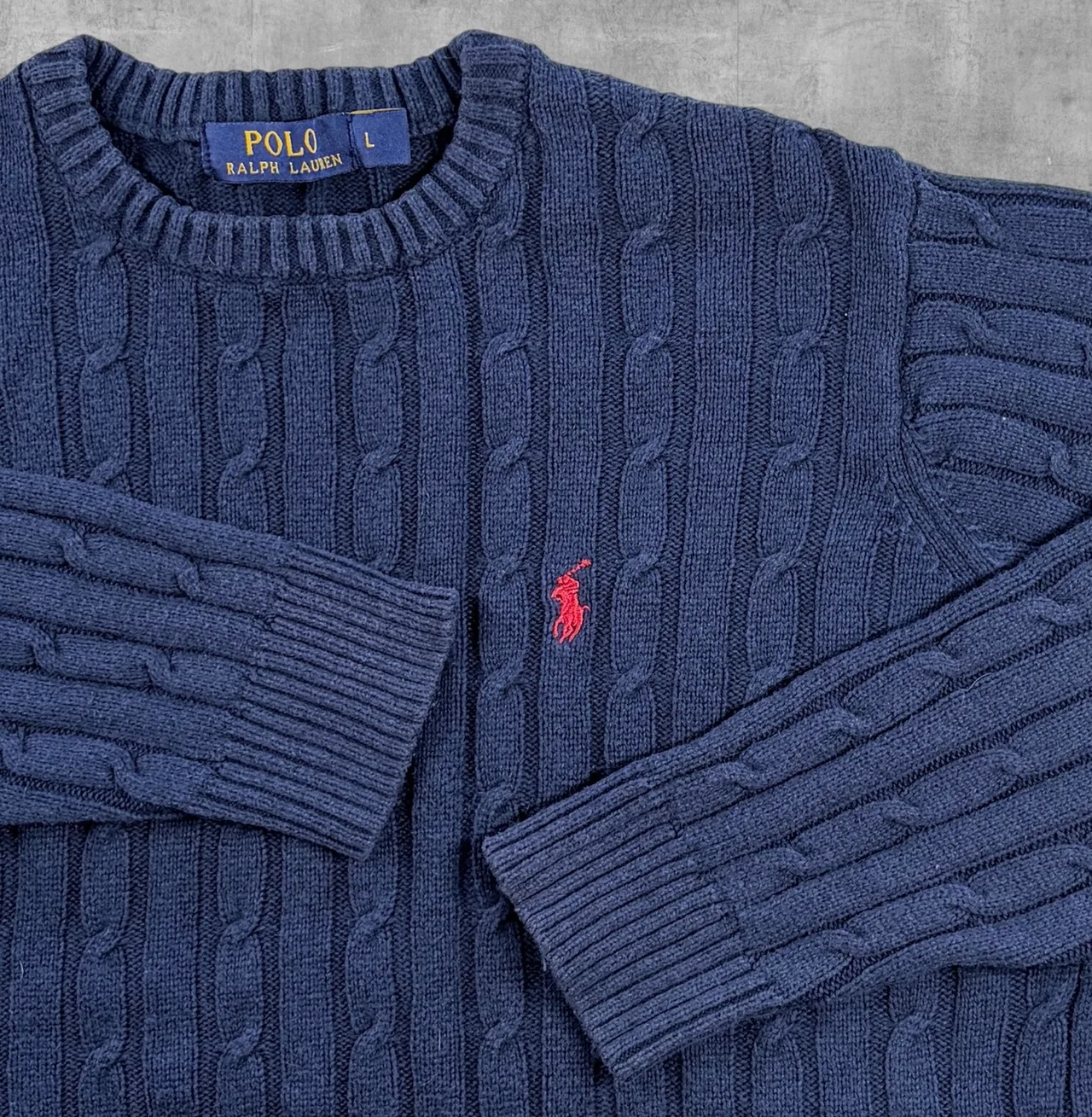 Polo Ralph Lauren Navy Cable Knit Jumper L – photo 2