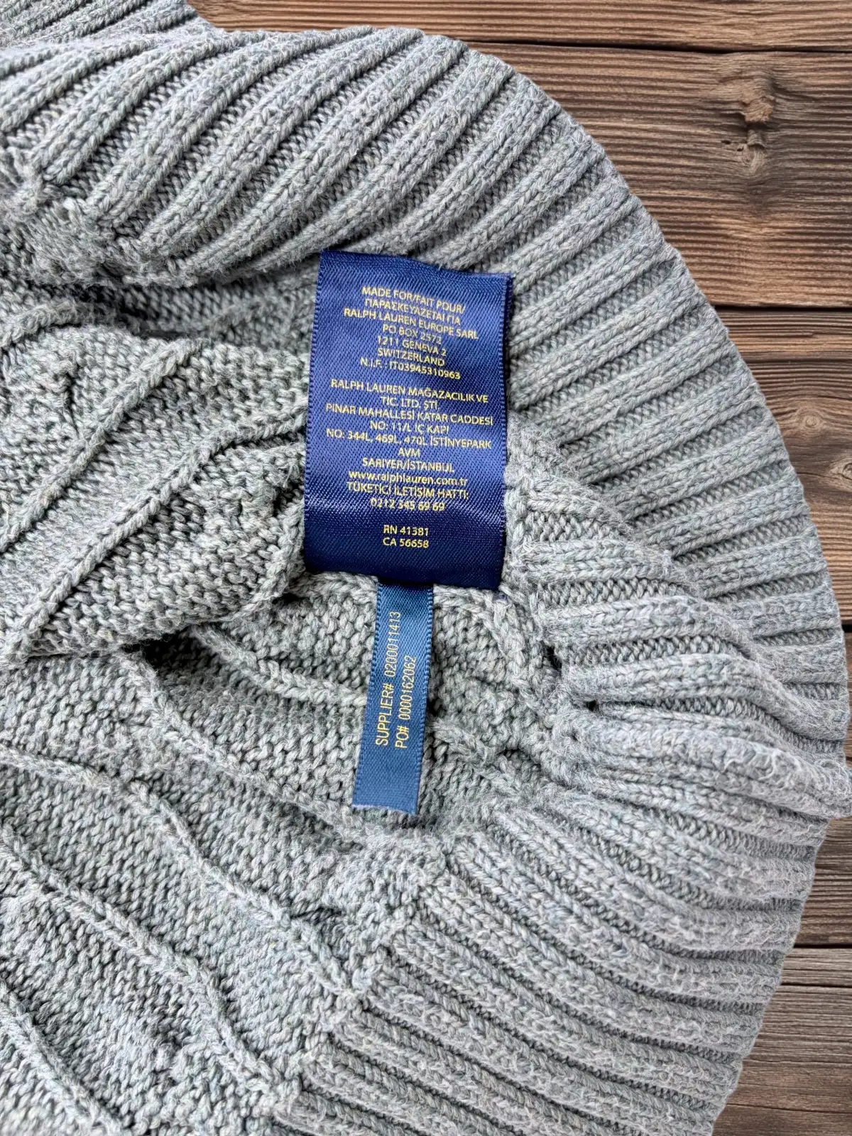 Polo Ralph Lauren Sage Cable Knit Cotton Jumper L – photo 6