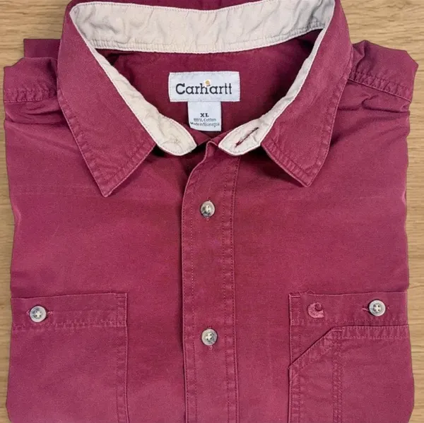 Carhartt Burgundy Work Shirt XL – Vintage Workwear Utility Shirt