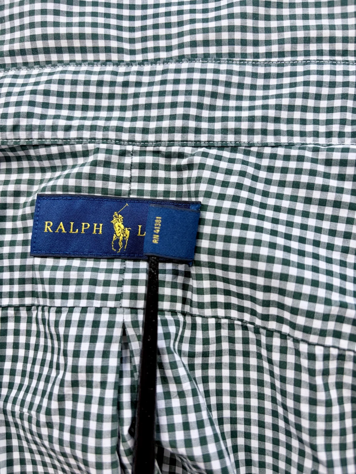 Ralph Lauren Green Gingham Shirt S Orange Pony — photo 6