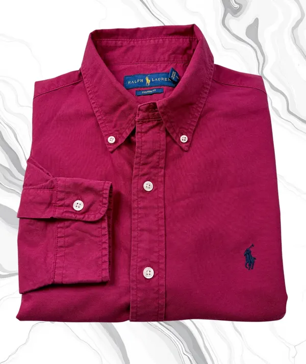 Polo Ralph Lauren Red Custom Fit Oxford Button Down Shirt Men's M