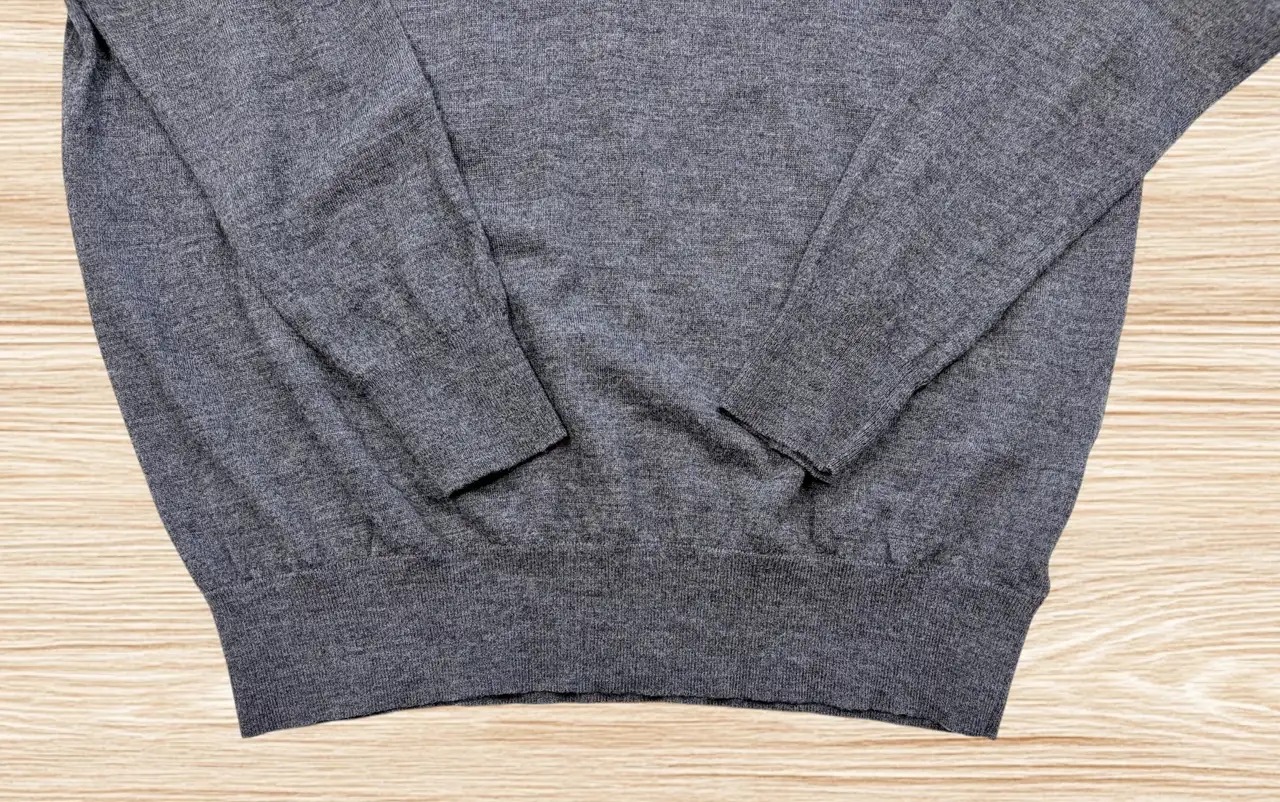 Polo Ralph Lauren 100% Merino Wool Grey Button Neck Jumper XL – photo 5