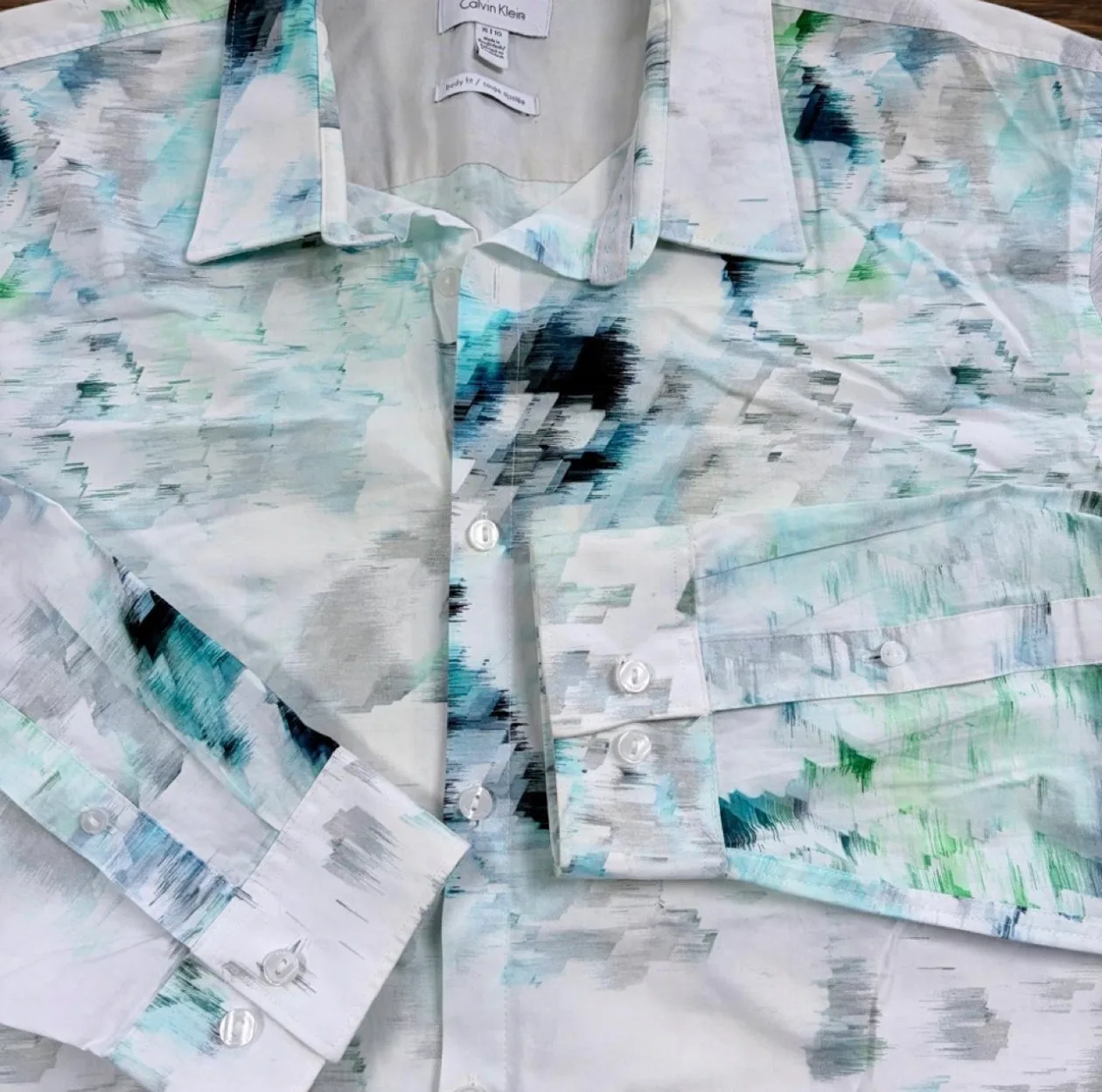 Calvin Klein XL Abstract Watercolour Body Fit Shirt — photo 2