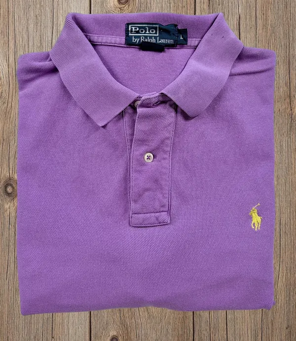 Vintage Polo Ralph Lauren Purple Polo L Yellow Pony