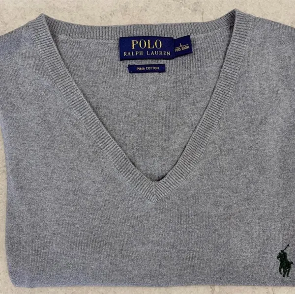 Polo Ralph Lauren Pima Cotton Grey Sweater Vest | Large