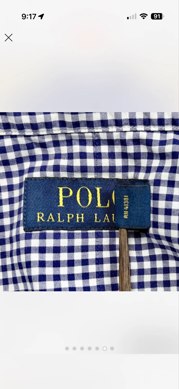 Polo Ralph Lauren Navy Gingham Shirt Red Pony – XL — photo 6
