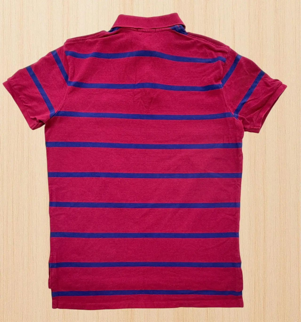Polo Ralph Lauren Mens Red Navy Striped Green Pony Custom Fit Polo Shirt M – photo 4