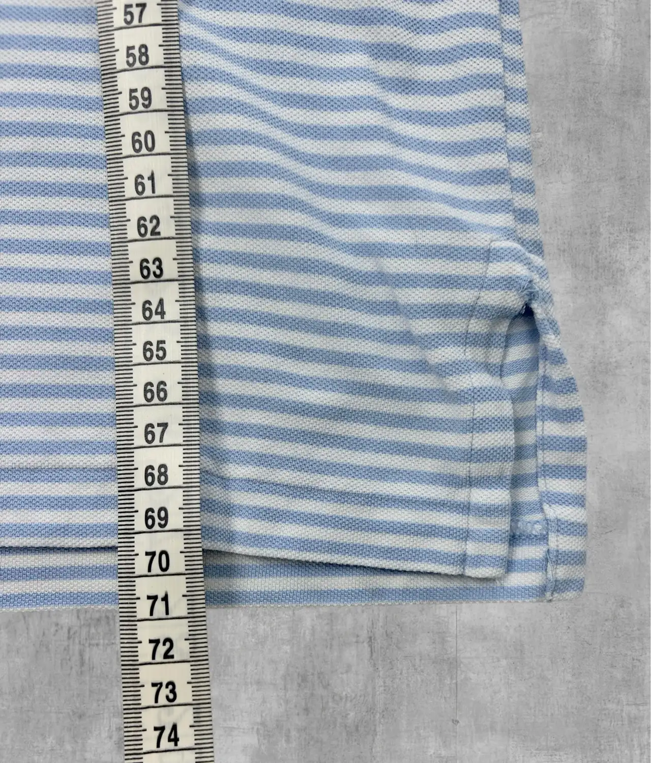 Polo Ralph Lauren Featherweight Mesh Polo Shirt L Blue White Striped Orange Pony – photo 6