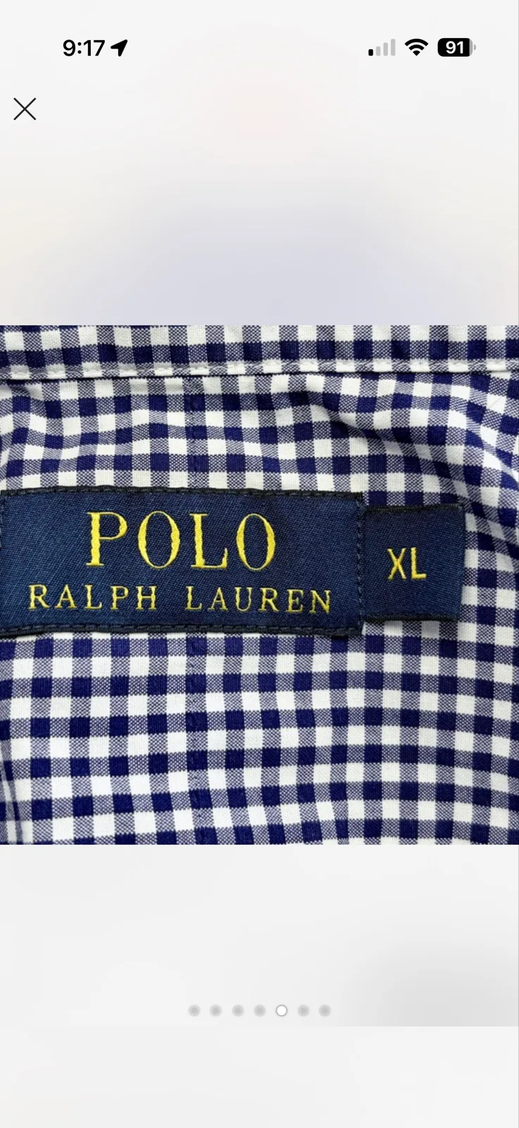 Polo Ralph Lauren Navy Gingham Shirt Red Pony – XL — photo 5
