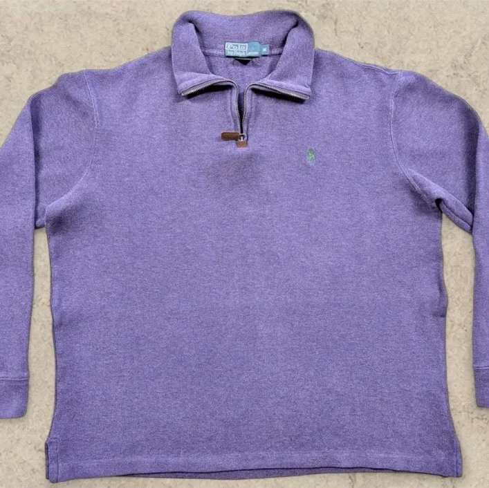 Polo Ralph Lauren Heather Purple Quarter Zip Sweatshirt – Medium — photo 3