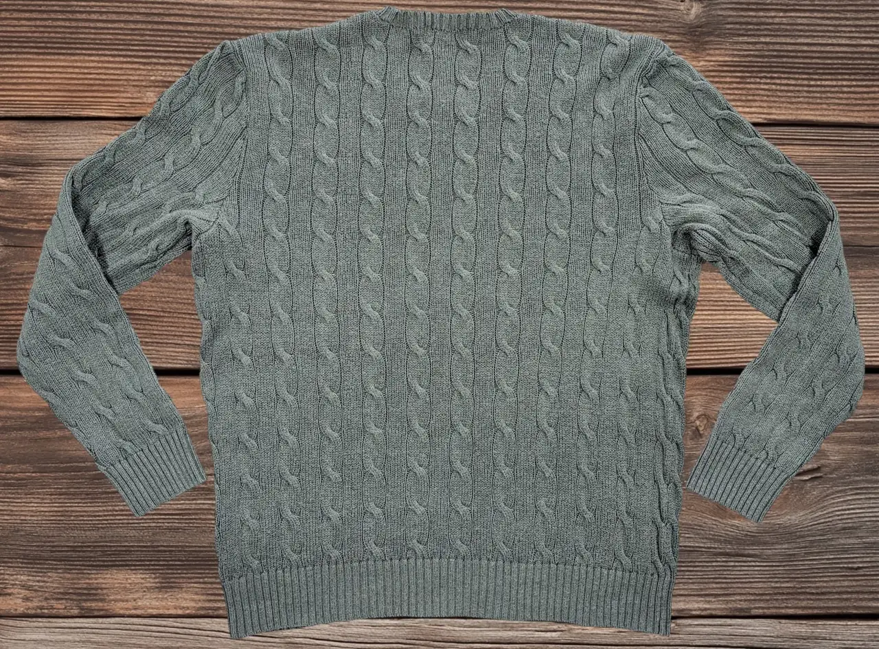 Polo Ralph Lauren Sage Cable Knit Cotton Jumper L – photo 4