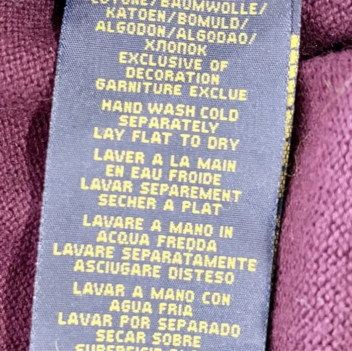 Vintage Polo Ralph Lauren V-Neck Cotton Jumper XL | Burgundy | Blue Pony — photo 6