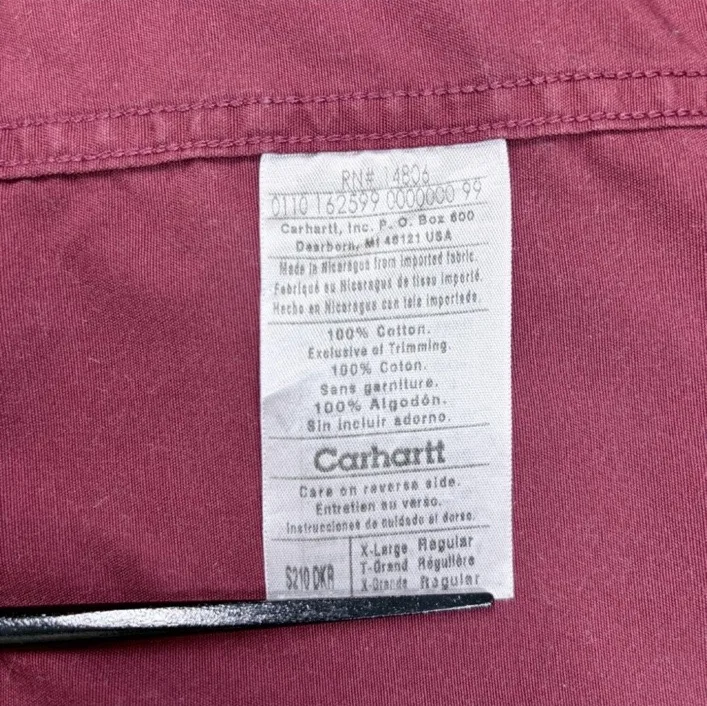 Carhartt Burgundy Work Shirt XL – Vintage Workwear Utility Shirt — photo 5