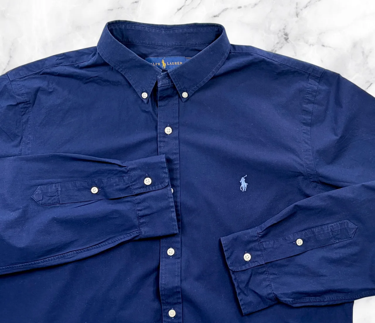 Polo Ralph Lauren Slim Fit Stretch Poplin Shirt XL Navy – photo 2