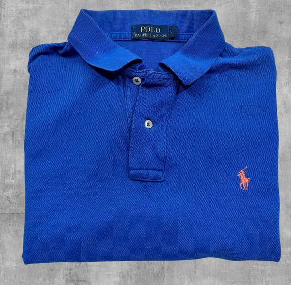 Polo Ralph Lauren Royal Blue Polo Shirt L Orange Pony