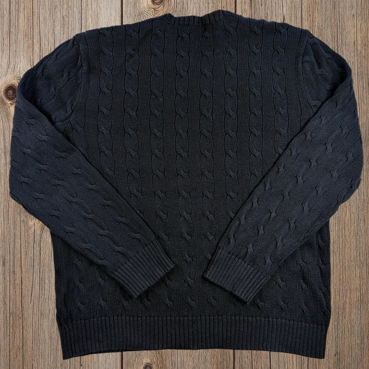 Polo Ralph Lauren Black Cable Knit Jumper XL – photo 4