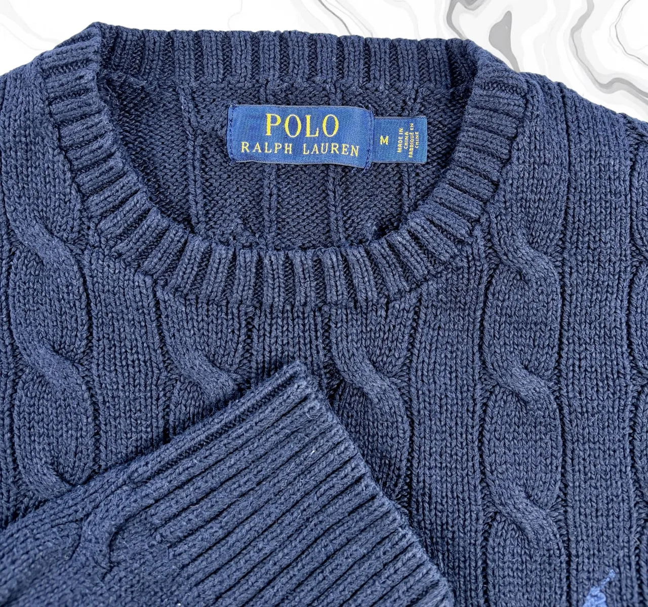 Polo Ralph Lauren Navy Cable Knit Jumper M – photo 2
