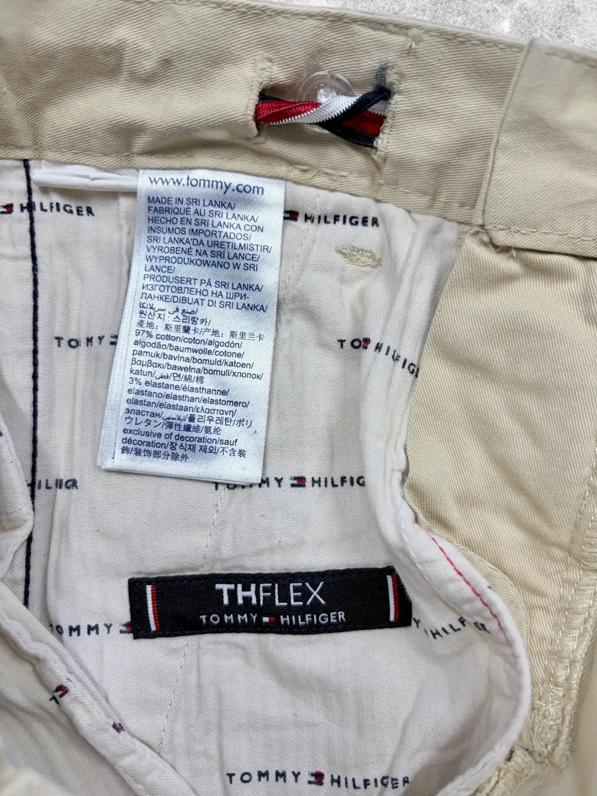 Tommy Hilfiger Boys Beige THFlex Chino Shorts Size 140 Logo Tape – photo 7